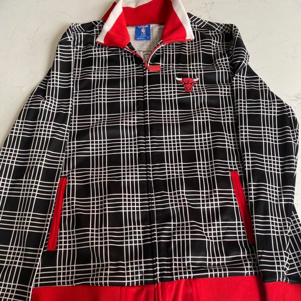 Vintage‎ UNK blue label NBA Chicago Bulls fill front zip jacket men size Medium